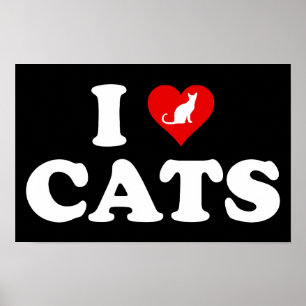 I Love (Heart) Cats Poster