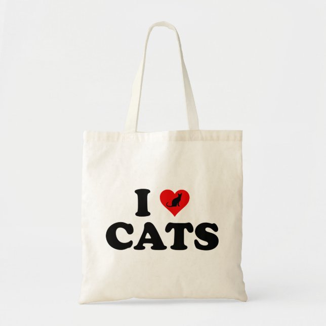 I Love (Heart) Cats Tote Bag (Front)