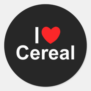 I Love (Heart) Cereal Classic Round Sticker
