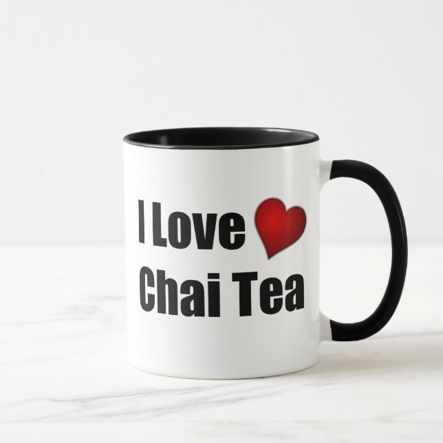 I Love (heart) Chai Tea - Customisable Tea Mug (Right)
