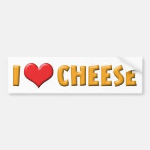 I Love Heart Cheese - Dairy Lover Bumper Sticker