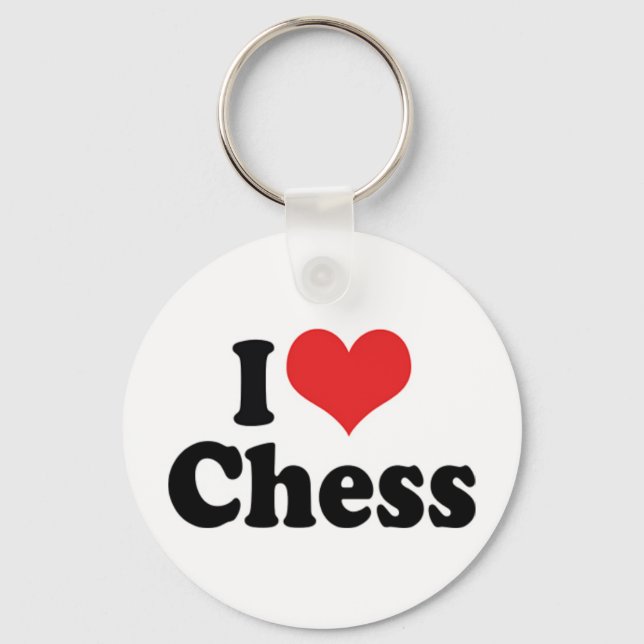 I Love Heart Chess Key Ring (Front)