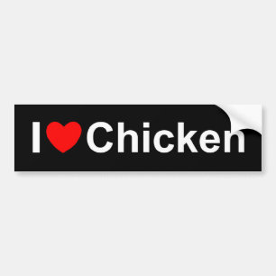 I Love (Heart) Chicken Bumper Sticker