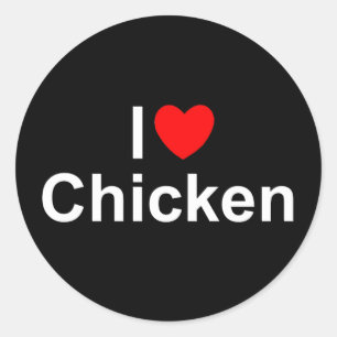 I Love (Heart) Chicken Classic Round Sticker