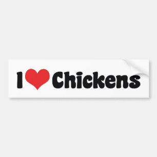 I Love Heart Chickens - Chicken Lover Bumper Sticker