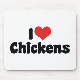 I Love Heart Chickens - Chicken Lover Mouse Pad