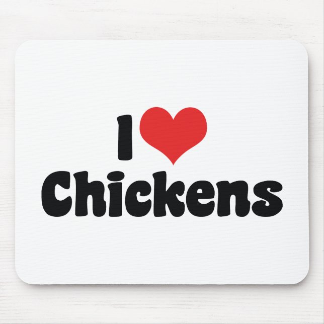 I Love Heart Chickens - Chicken Lover Mouse Pad (Front)