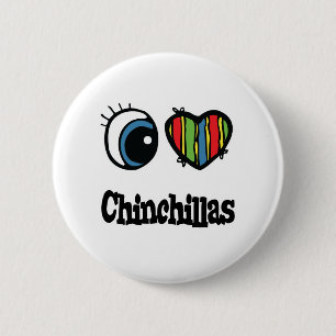 I Love (Heart) Chinchillas 6 Cm Round Badge