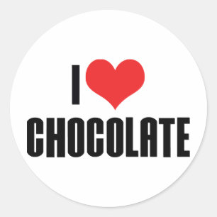 I Love Heart Chocolate - Candy Lover Classic Round Sticker