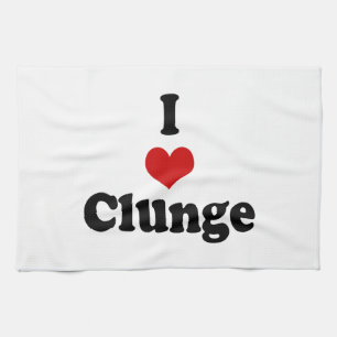 I LOVE {HEART} CLUNGE TEA TOWEL