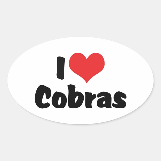 I Love Heart Cobras Oval Sticker (Front)