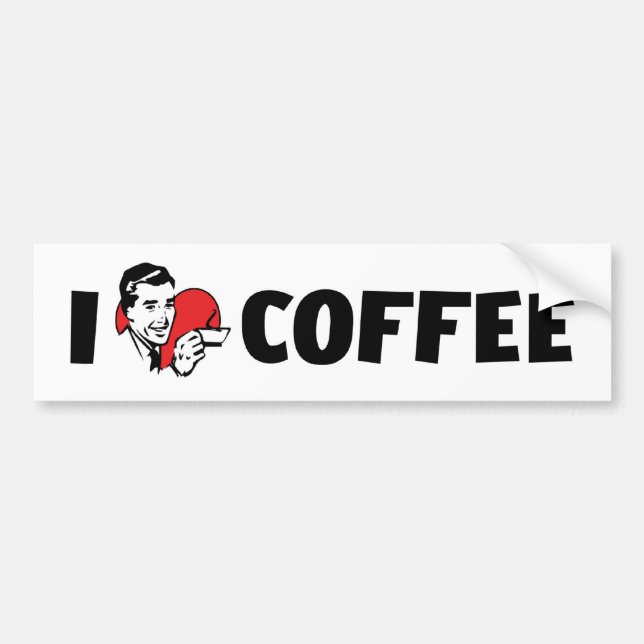 I Love Heart Coffee - Java Caffeine Lover Bumper Sticker (Front)