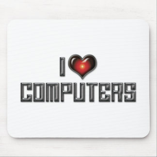 I Love Heart Computers - Electronics Lover Mouse Pad
