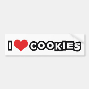 I Love Heart Cookies - Junk Food Lover Bumper Sticker