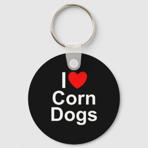 I Love (Heart) Corn Dogs Key Ring