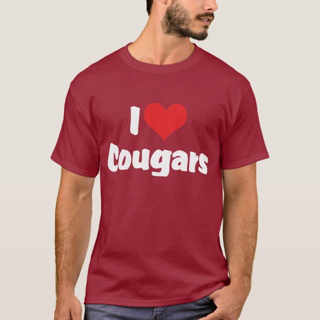 I Love Heart Cougars T-Shirt (Front)
