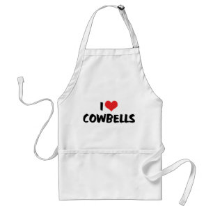 I Love Heart Cowbells Standard Apron