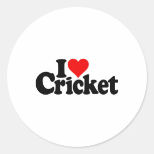 I Love Heart Cricket 1 Classic Round Sticker