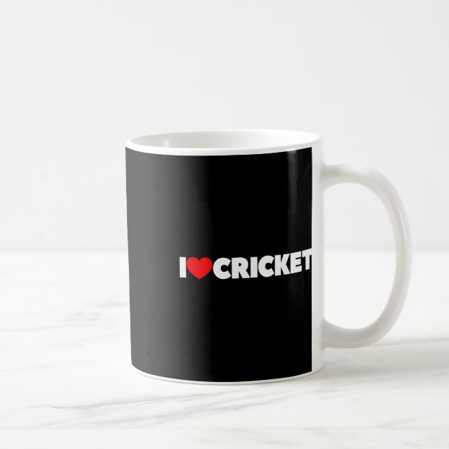 I Love (heart) Cricket  Coffee Mug (Right)