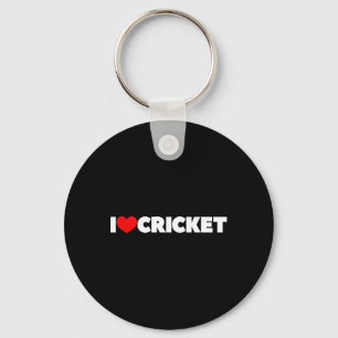 I Love (heart) Cricket  Key Ring