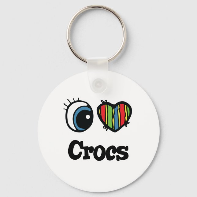 I Love (Heart) Crocs Key Ring (Front)