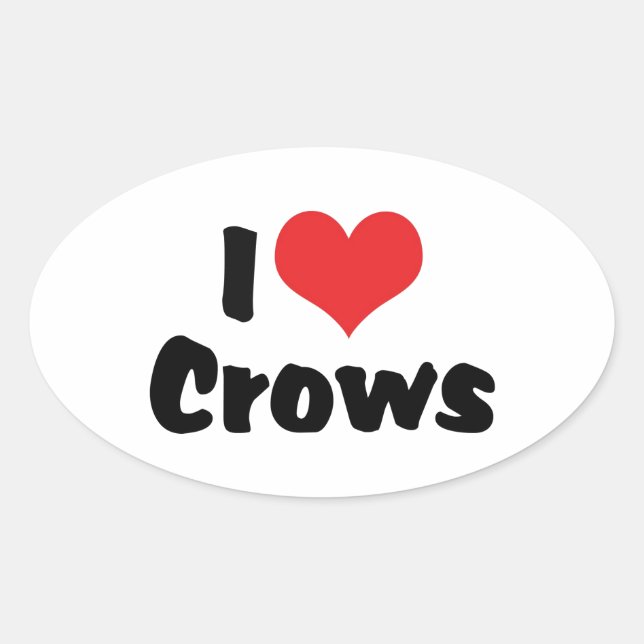 I Love Heart Crows Oval Sticker (Front)
