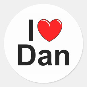 I Love (Heart) Dan Classic Round Sticker