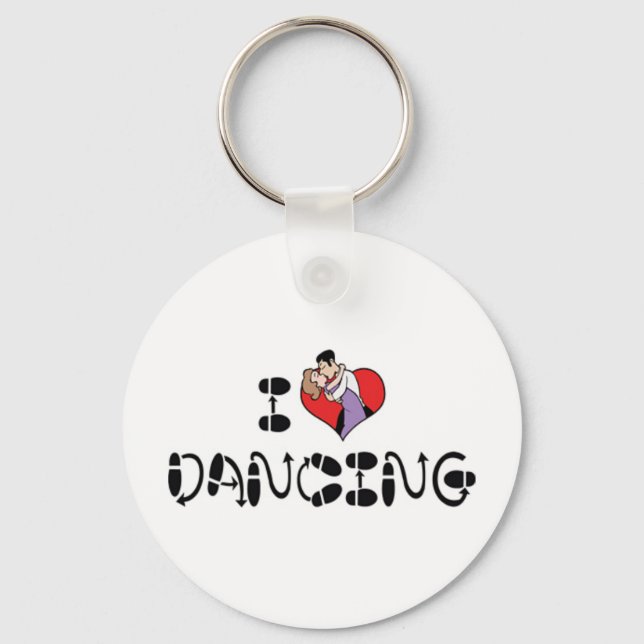 I Love Heart Dancing - Dance Lover Key Ring (Front)