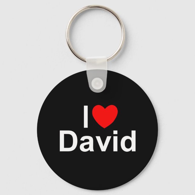 I Love (Heart) David Key Ring (Front)