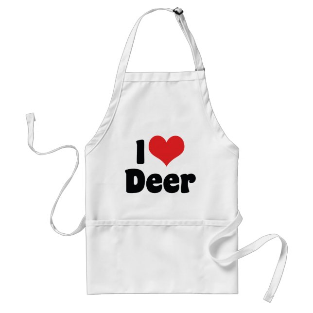 I Love Heart Deer Standard Apron (Front)