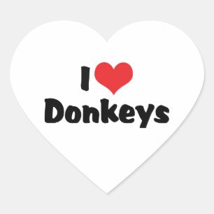 I Love Heart Donkeys Sticker
