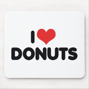 I Love Heart Doughnuts - Doughnut Snack Food Sugar Mouse Pad