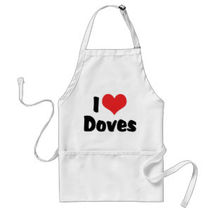 I Love Heart Doves - Bird lover Standard Apron