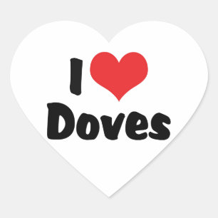 I Love Heart Doves - Bird lover Sticker