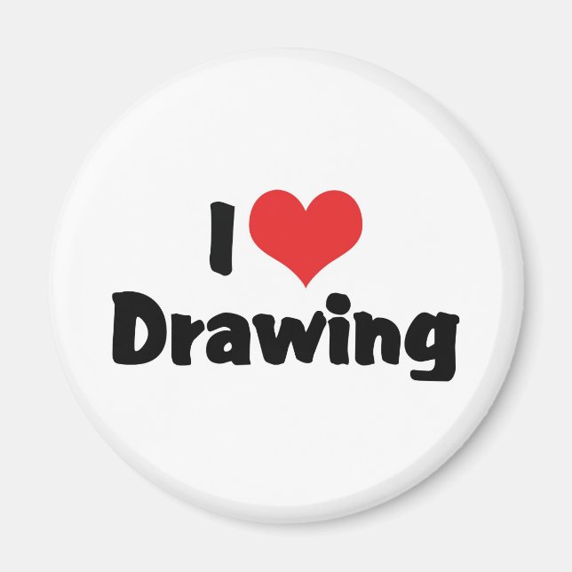 I Love Heart Drawing - Artists & Illustrator Magnet (Front)