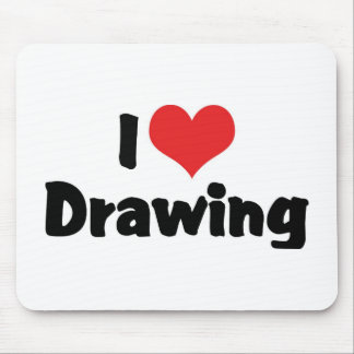 I Love Heart Drawing - Artists & Illustrator Mouse Pad