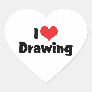 I Love Heart Drawing - Artists & Illustrator Sticker