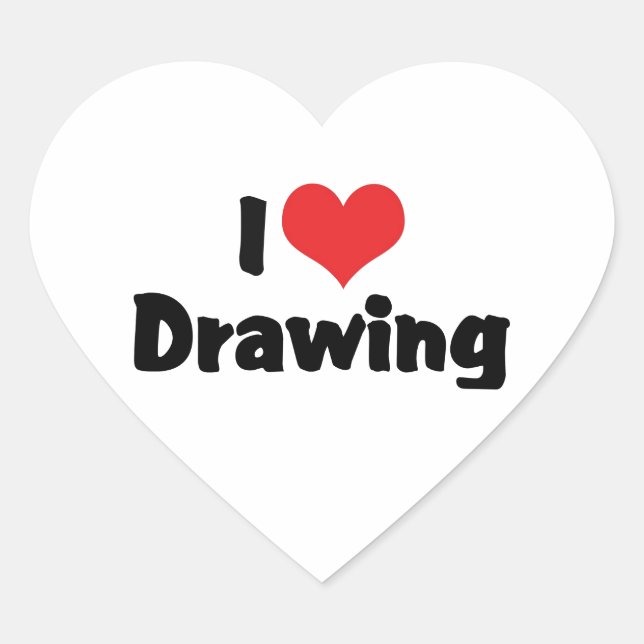 I Love Heart Drawing - Artists & Illustrator Sticker (Front)