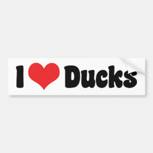I Love Heart Ducks Bumper Sticker