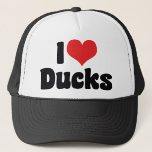I Love Heart Ducks Trucker Hat