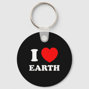 I Love Heart Earth World Earth Day Key Ring