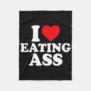 I Love Heart Eating Cute Funny Simple Fleece Blanket
