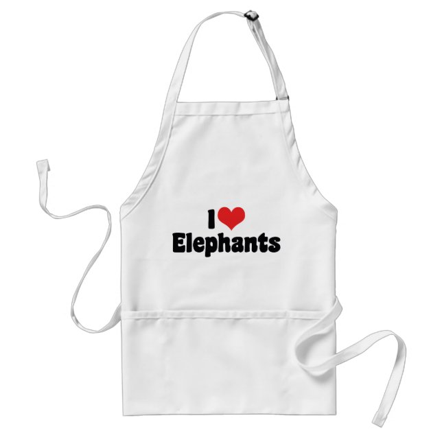 I Love Heart Elephants - Elephant Lover Standard Apron (Front)