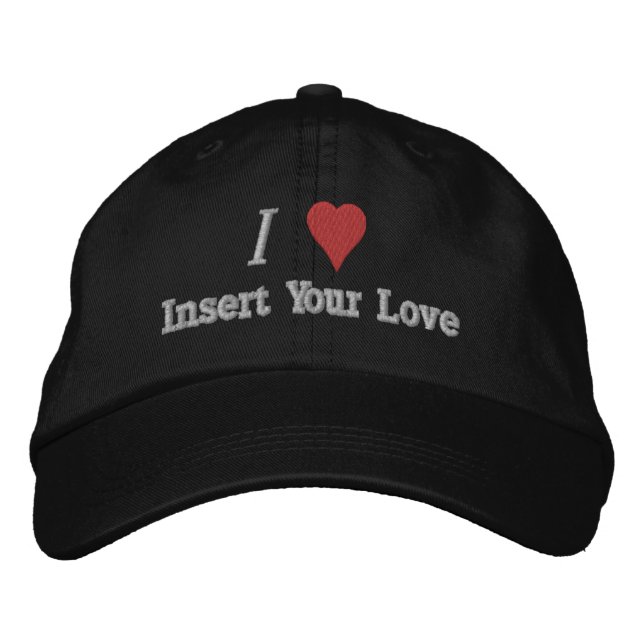 I Love (Heart) Embroidered Hat (Front)