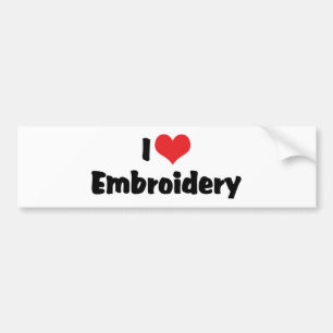 I Love Heart Embroidery - Needlepoint Sewing Bumper Sticker