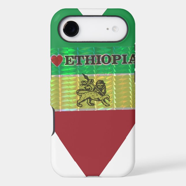 I Love Heart Ethiopia: Flag Art Motif (Back)
