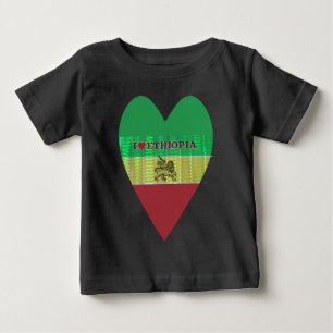 I Love Heart Ethiopia: Flag Art Motif Baby T-Shirt