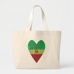 I Love Heart Ethiopia: Flag Art Motif Large Tote Bag