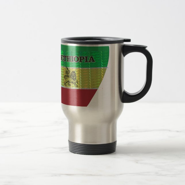 I Love Heart Ethiopia: Flag Art Motif Travel Mug (Right)