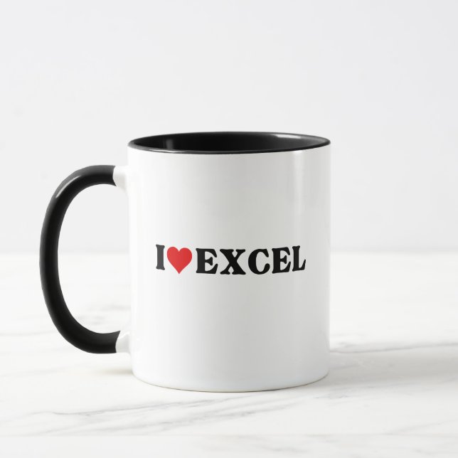 I love heart Excel Funny Spreadsheet Lover  Mug (Left)